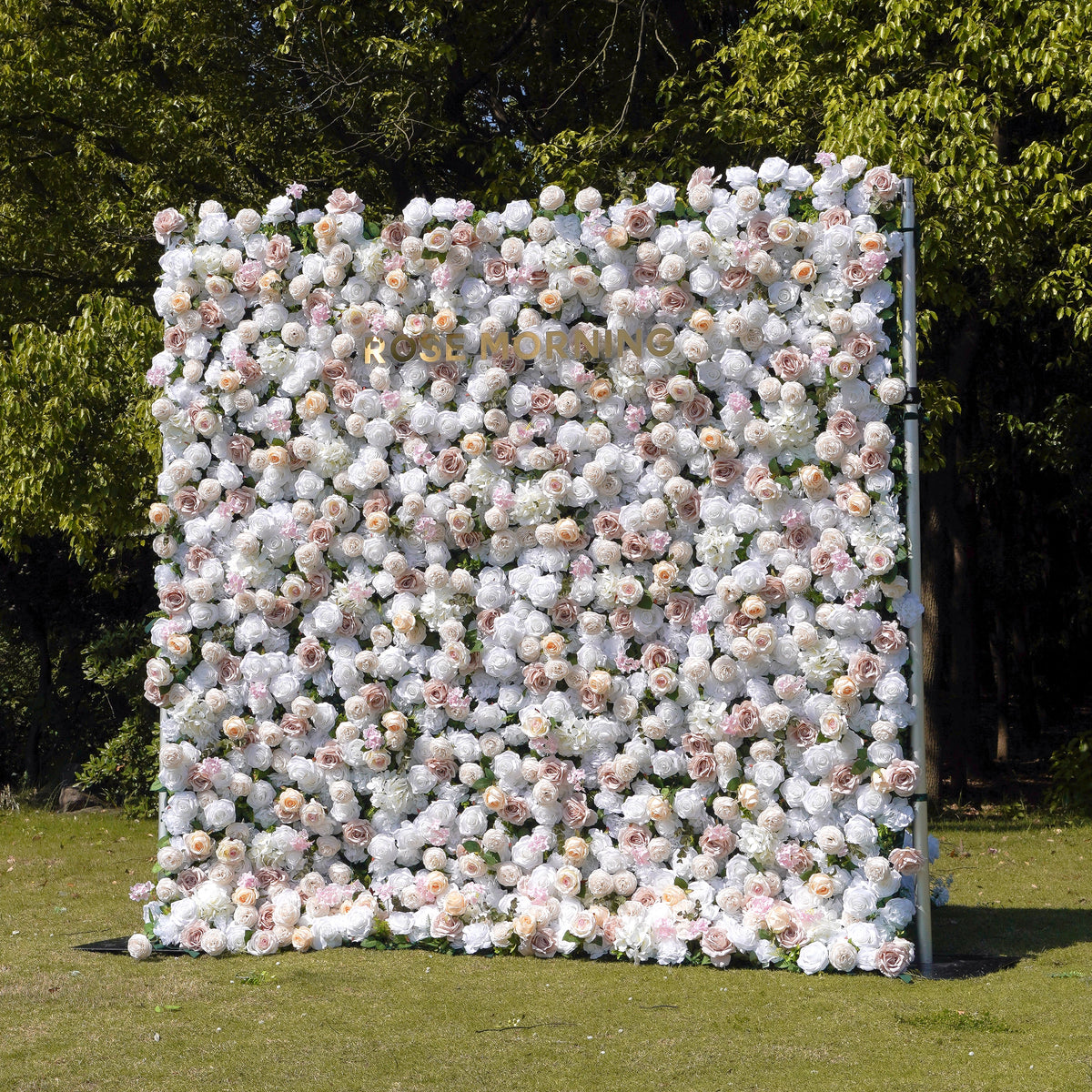 Elain：3D Fabric Artificial rolling up curtain flower wall