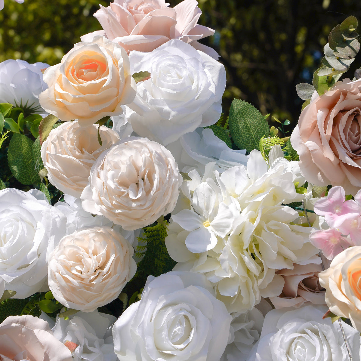 Elain：3D Fabric Artificial rolling up curtain flower wall