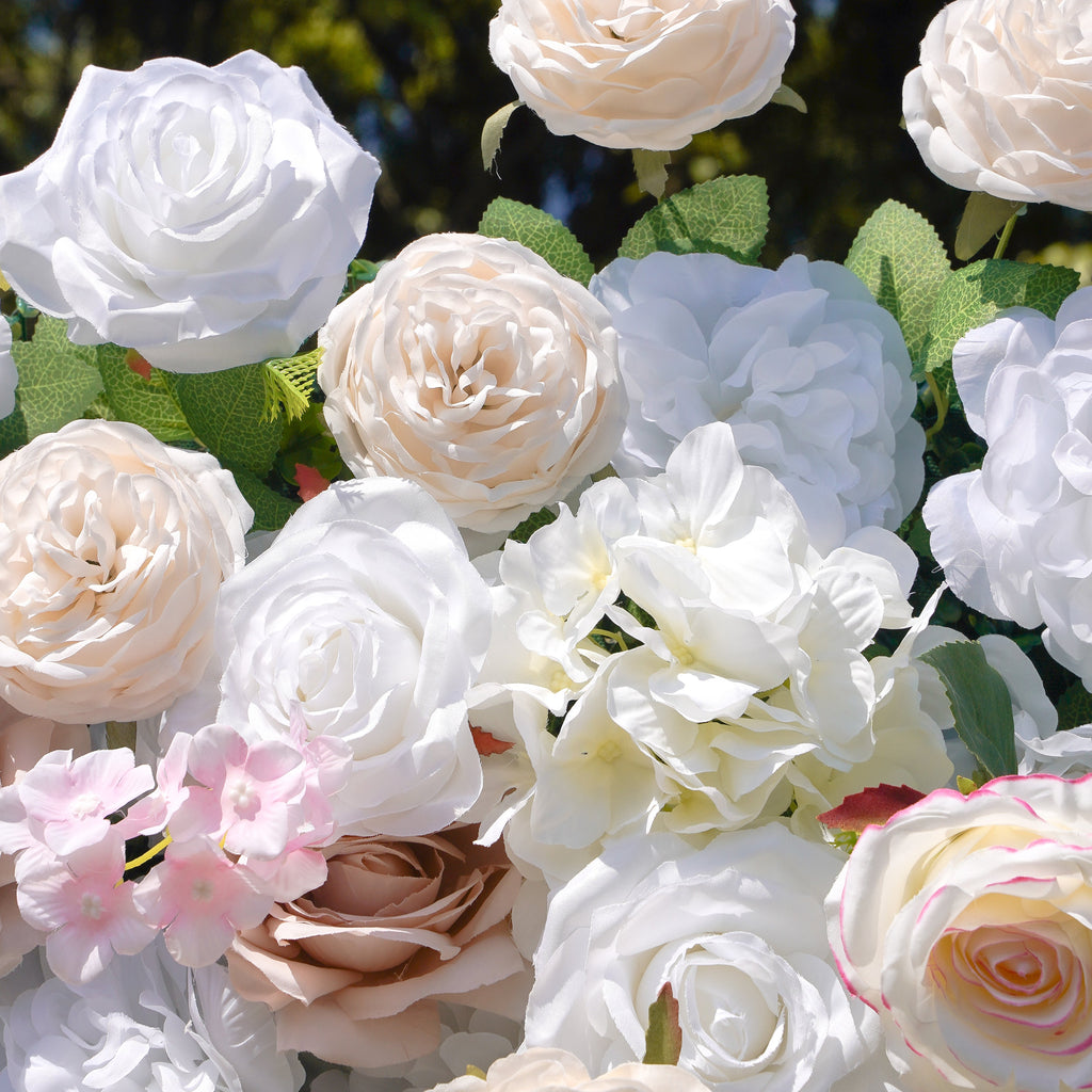 Elain：3D Fabric Artificial rolling up curtain flower wall