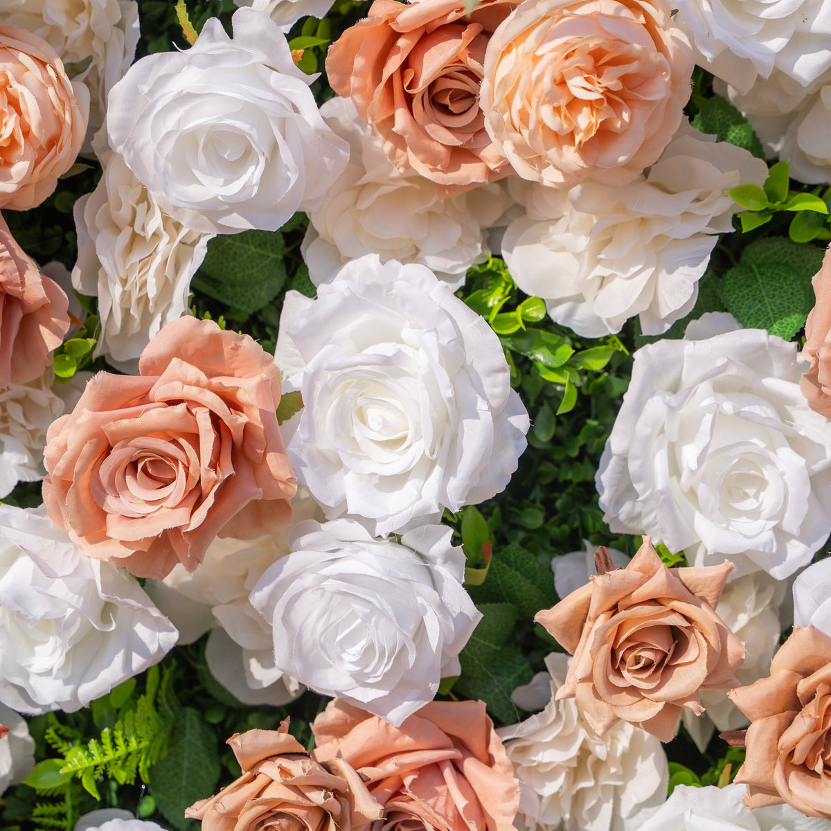 Elara: 3D Champagne & White Silk Rose Roll-Up Curtain Floral Wall Backdrop for Wedding Party & Event Decor(Delivery in 5-7 Days Only USA))