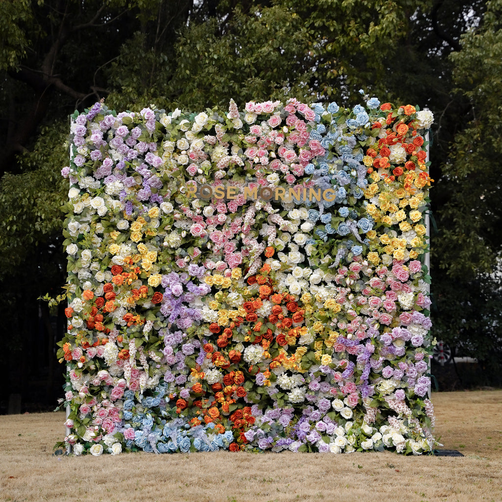 Eileen：5D 2023 New Fabric Artificial rolling up curtain flower wall
