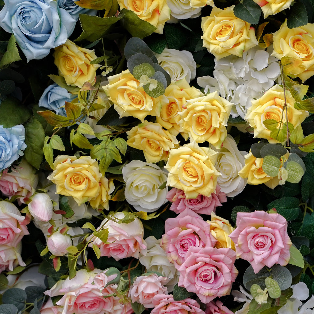 Eileen：5D 2023 New Fabric Artificial rolling up curtain flower wall