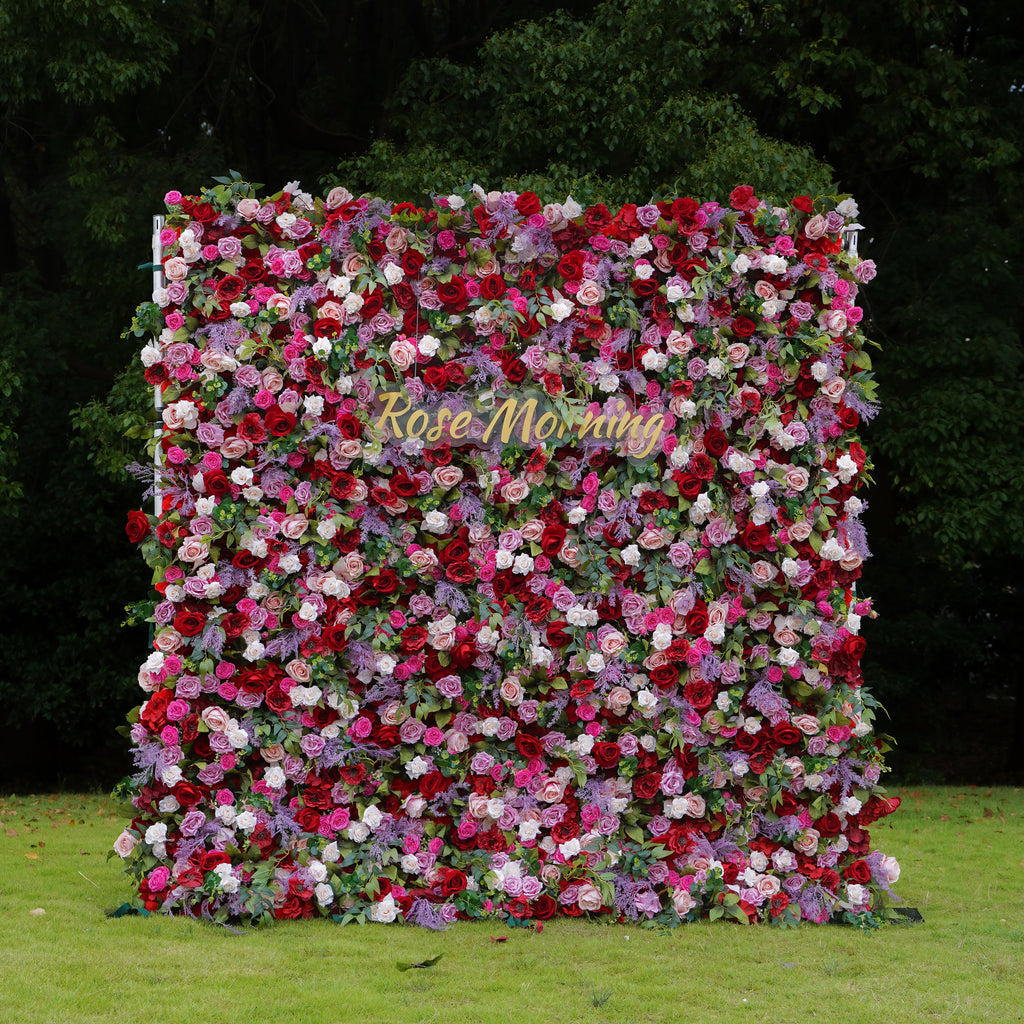 Ember：5D Fabric Artificial rolling up curtain flower wall