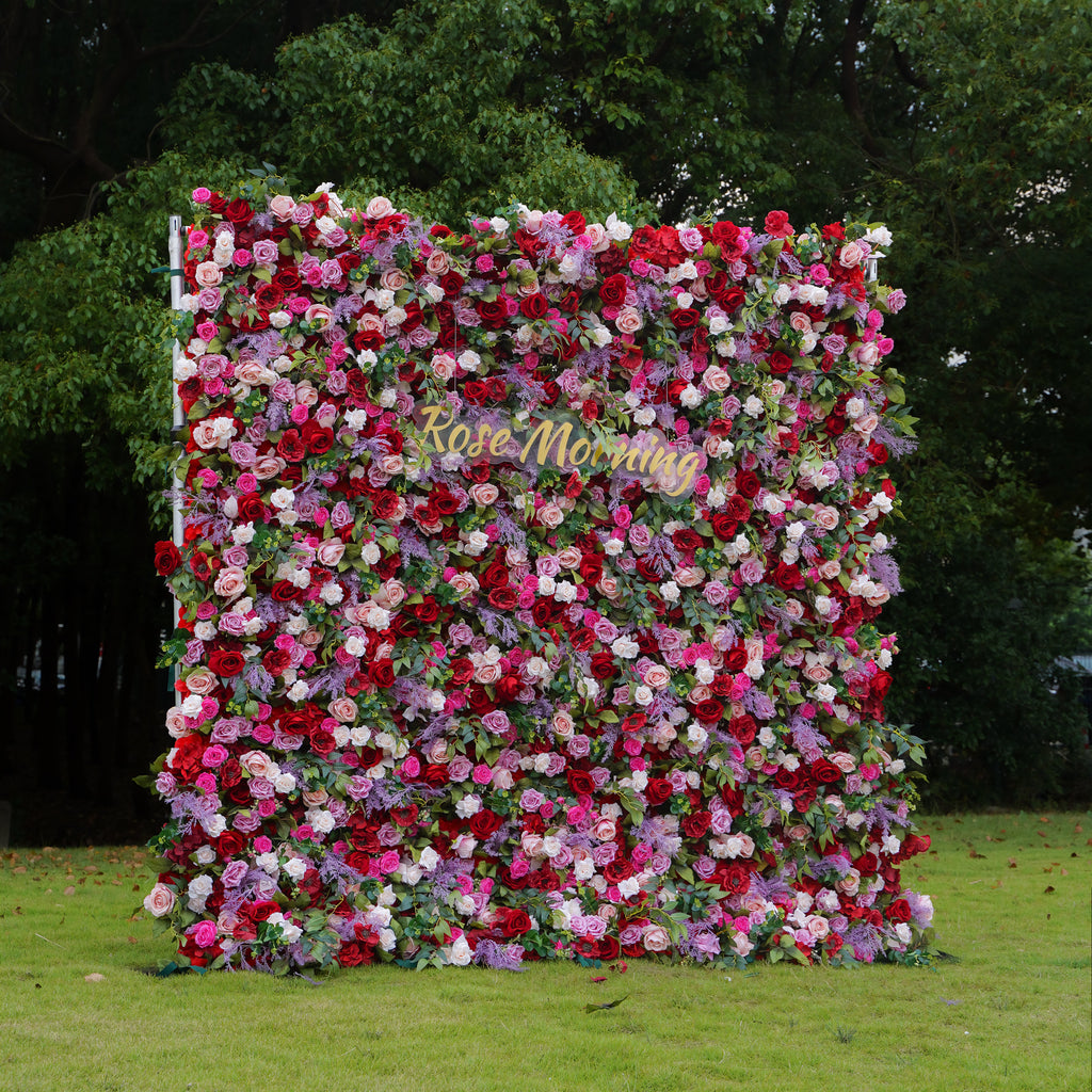 Ember：5D Fabric Artificial rolling up curtain flower wall