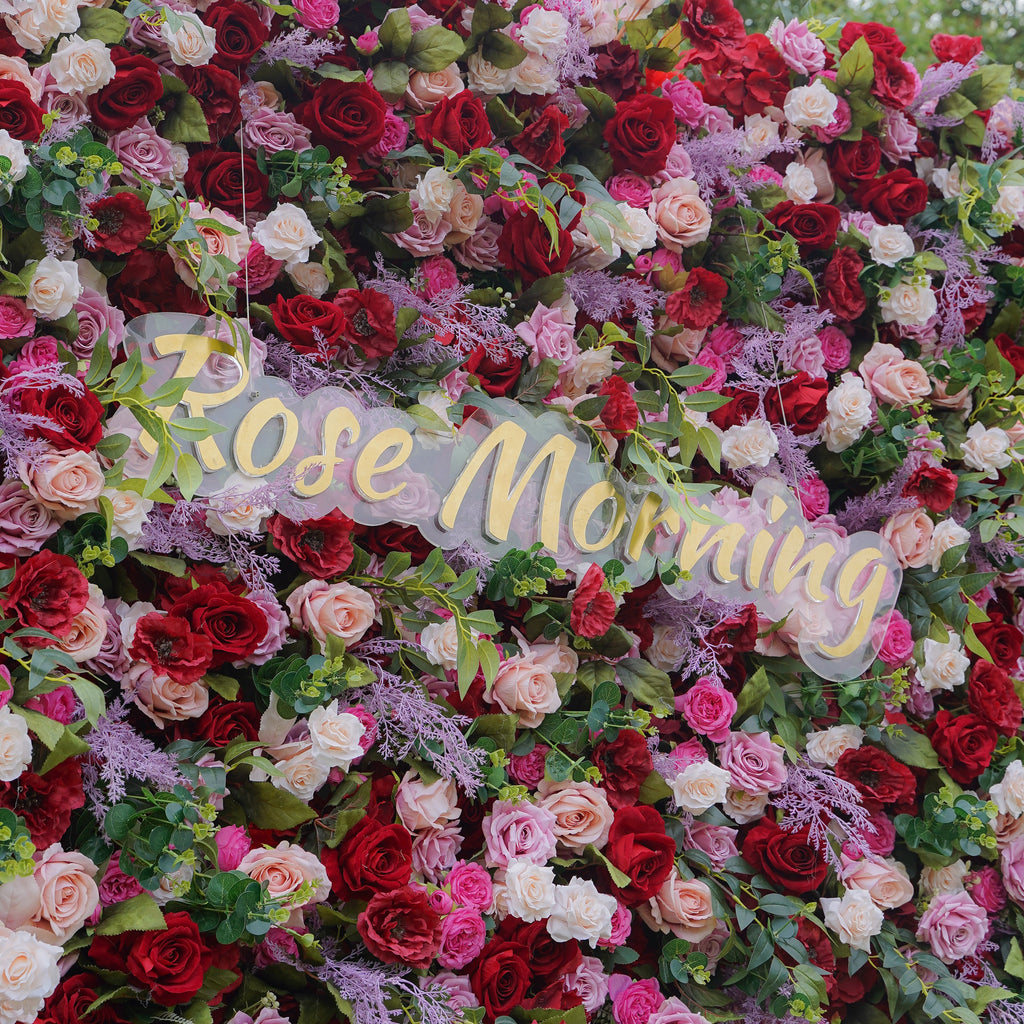 Ember：5D Fabric Artificial rolling up curtain flower wall