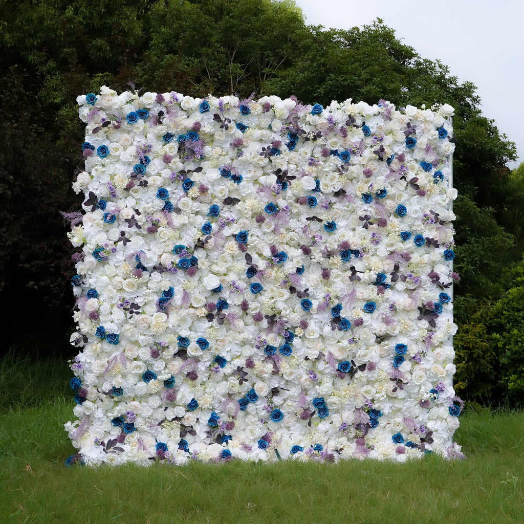 Erin：5D Fabric Artificial rolling up curtain flower wall