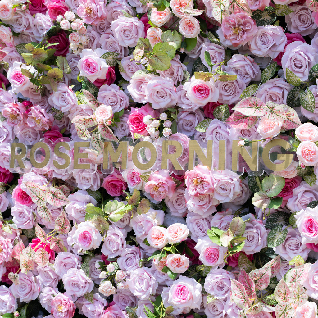 Eugenia：5D Fabric Artificial zip up curtain flower wall 8ft*8ft