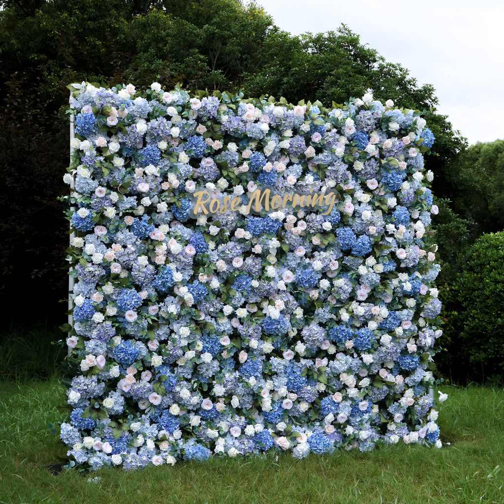 Everly：7D Fabric Artificial rolling up curtain flower wall