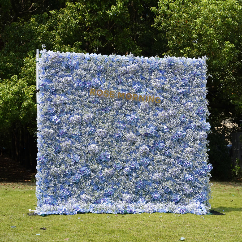 Fiona：5D Fabric Artificial rolling up curtain flower wall