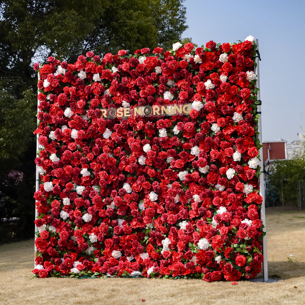 Five： Fabric Artificial zip up curtain flower wall 8ft*8ft