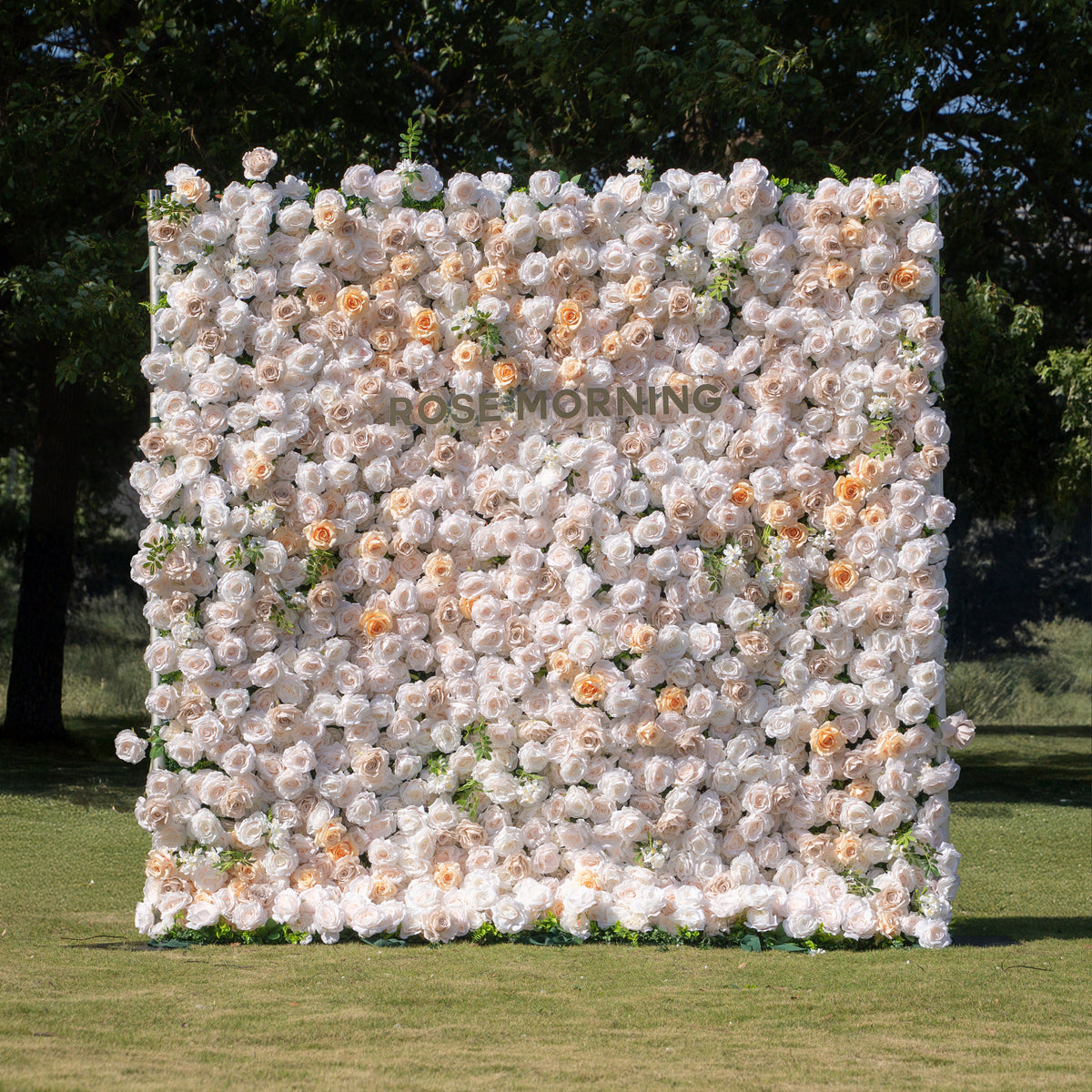 Frangipani：5D Fabric Artificial rolling up curtain flower wall