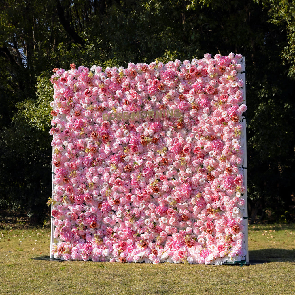Gabrielle：7D 2023 New Fabric Artificial rolling up curtain flower wall