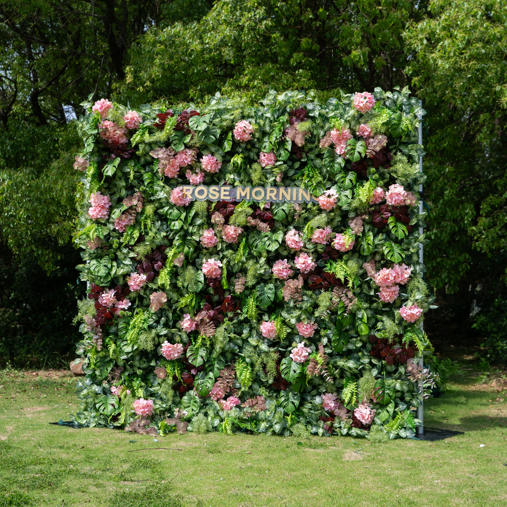 Giuliana：4D Fabric Artificial rolling up curtain flower wall