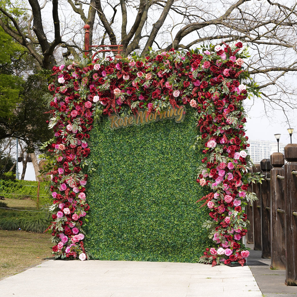 Gugu：2D Fabric Artificial rolling up curtain flower wall