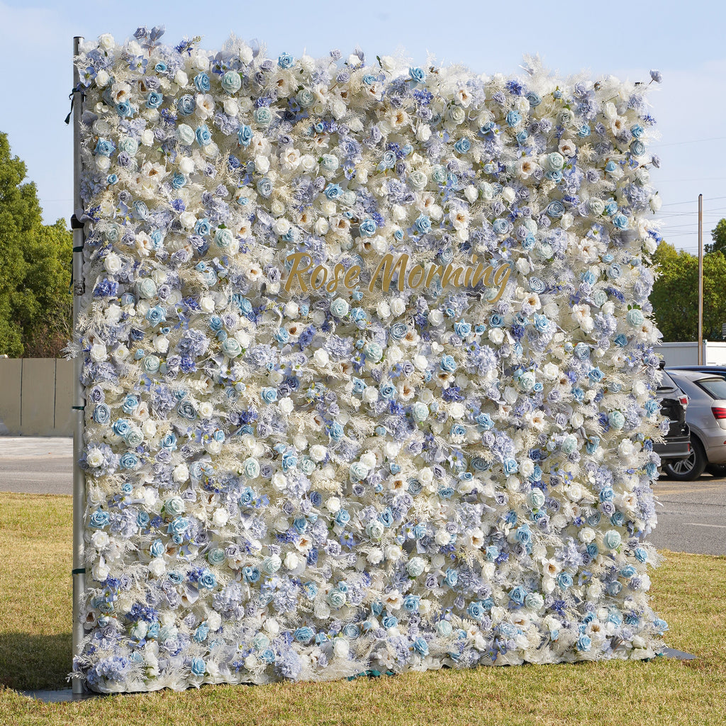 Harper：5D Fabric Artificial rolling up curtain flower wall