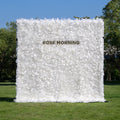 Hilton： Pure White Feather Flower Wall - 5D Fabric Backdrop for Wedding Birthday Party Event Decoration