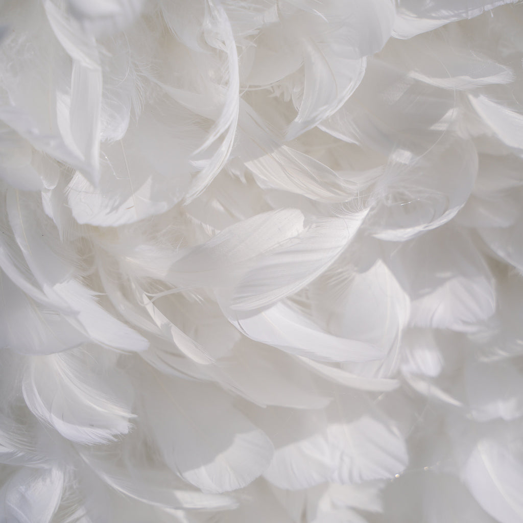 Hilton： Pure White Feather Flower Wall - 5D Fabric Backdrop for Wedding Birthday Party Event Decoration