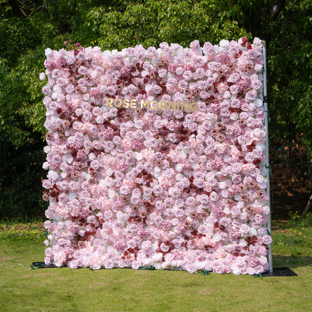 Hush：4D Fabric Artificial zip up curtain flower wall 8ft*8ft
