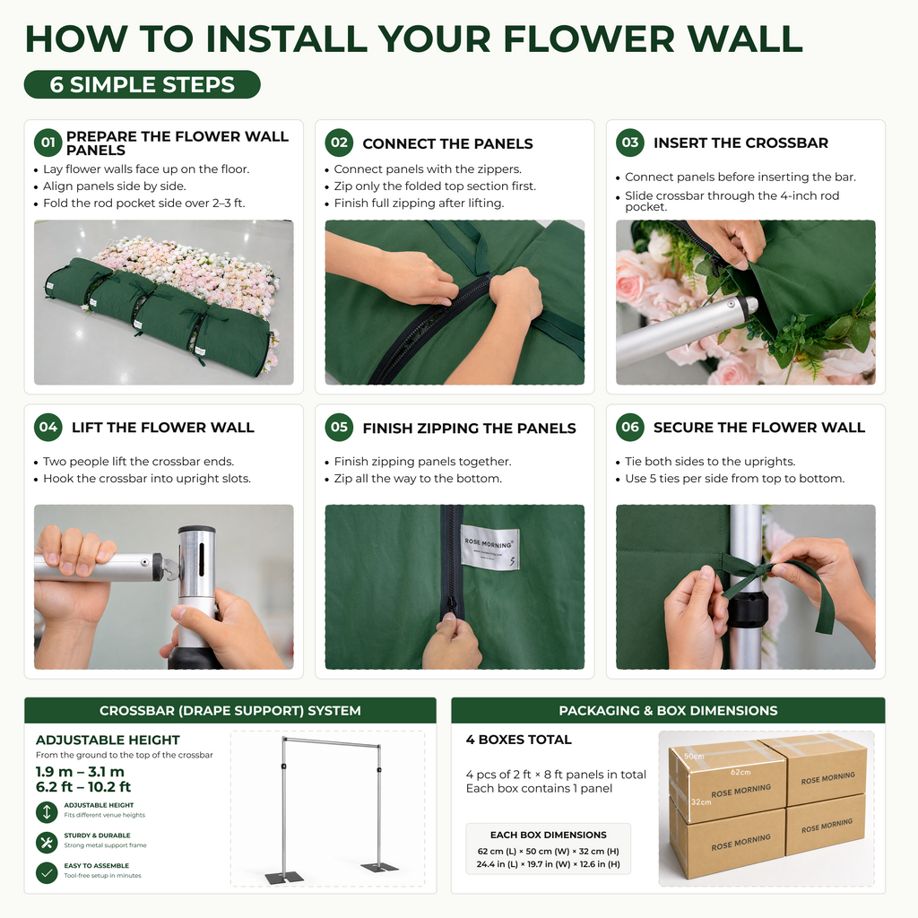 Caius: Luxury 5D Cream & Blush Silk Floral Wall Roll-Up Fabric Backdrop for Dreamy Garden Weddings & Bridal Showers