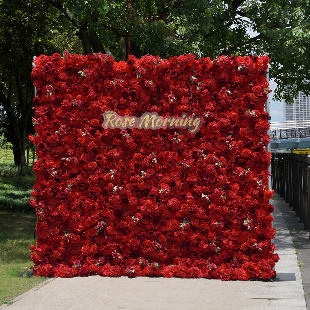 Jennifer：5D Fabric Artificial rolling up curtain flower wall