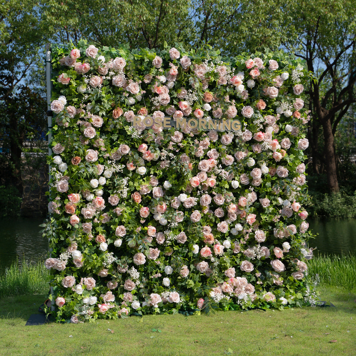 Joel：5D Fabric Artificial rolling up curtain flower wall (Ready to ship)
