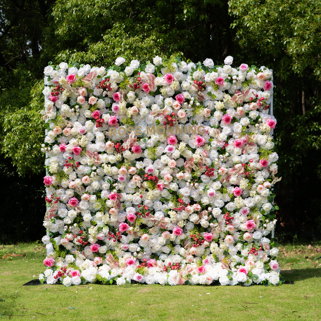 Juana：5D Fabric Artificial rolling up curtain flower wall