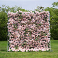 Juli：3D Fabric Artificial rolling up curtain flower wall