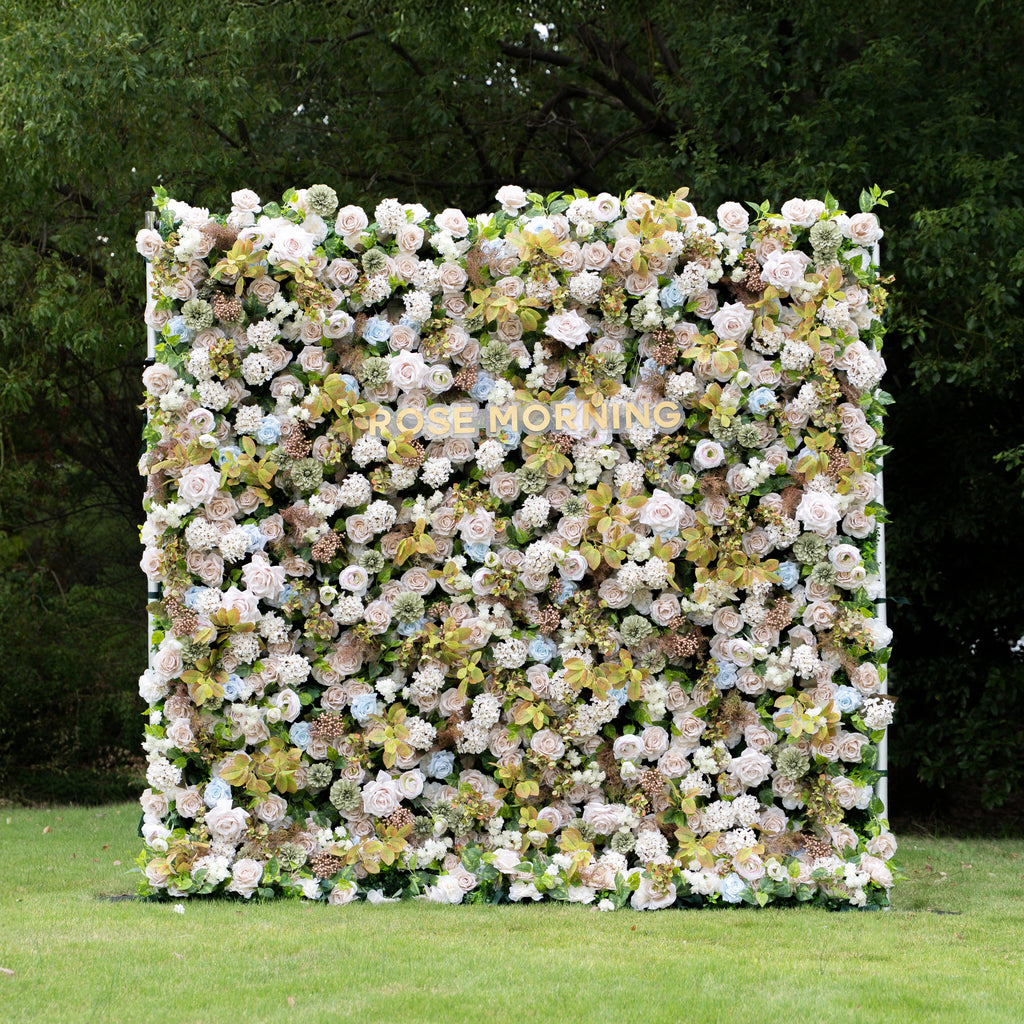 July - Fall Harvest 5D Fabric Roll Up Flower Wall for Wedding Party Seasonal Backdrop