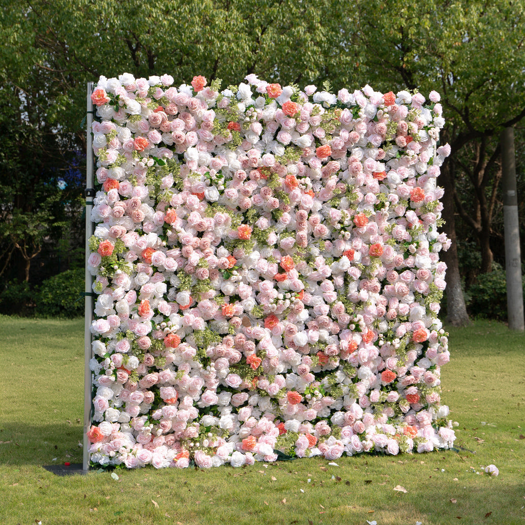 Kaisley：5D Fabric Artificial rolling up curtain flower wall