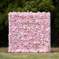 Kissing：5D Elegant Pink and White 5D Fabric Artificial Flower Rolling Curtain Perfect for Wedding & Event (Ready to Ship))