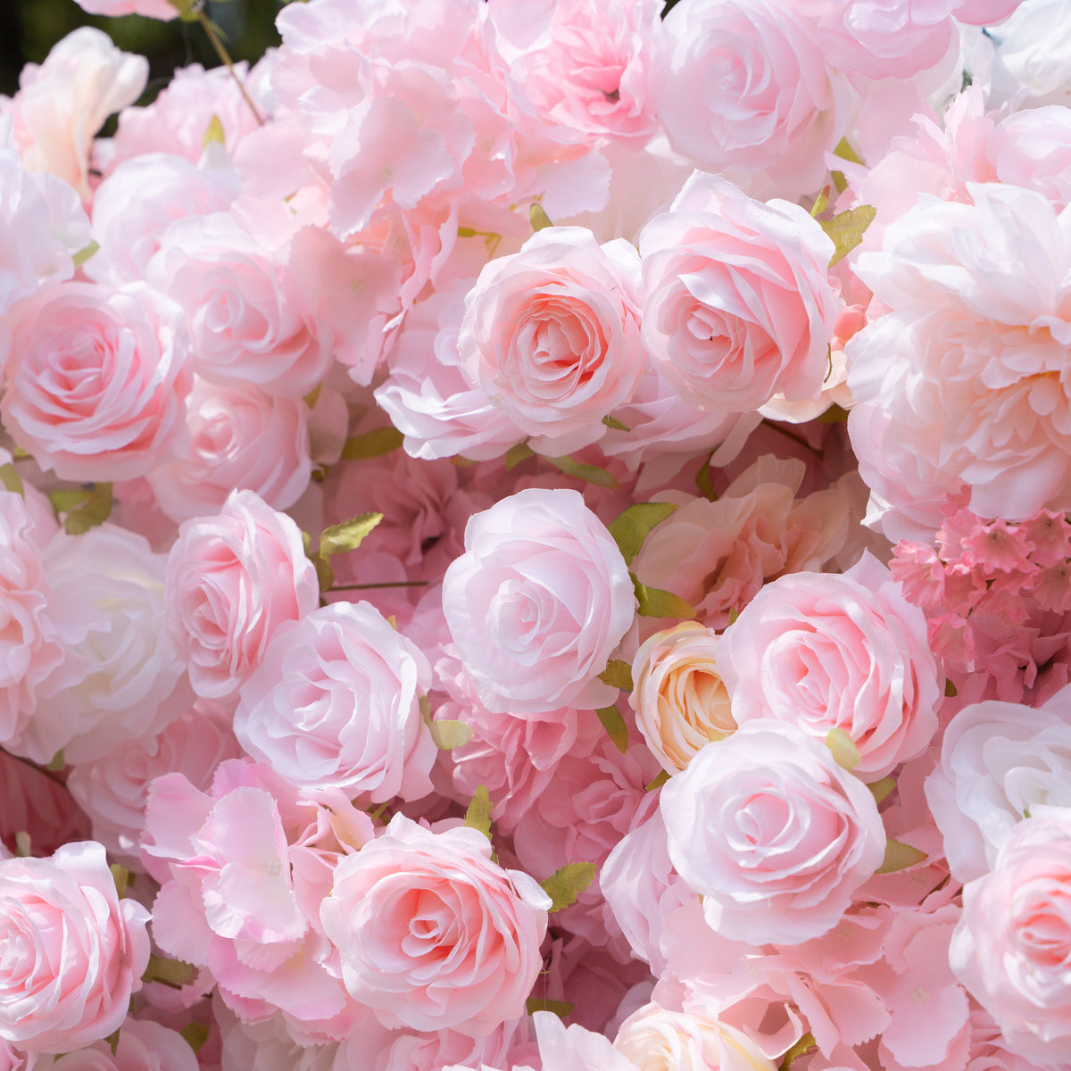 Kissing：5D Elegant Pink and White 5D Fabric Artificial Flower Rolling Curtain Perfect for Wedding & Event (Ready to Ship))