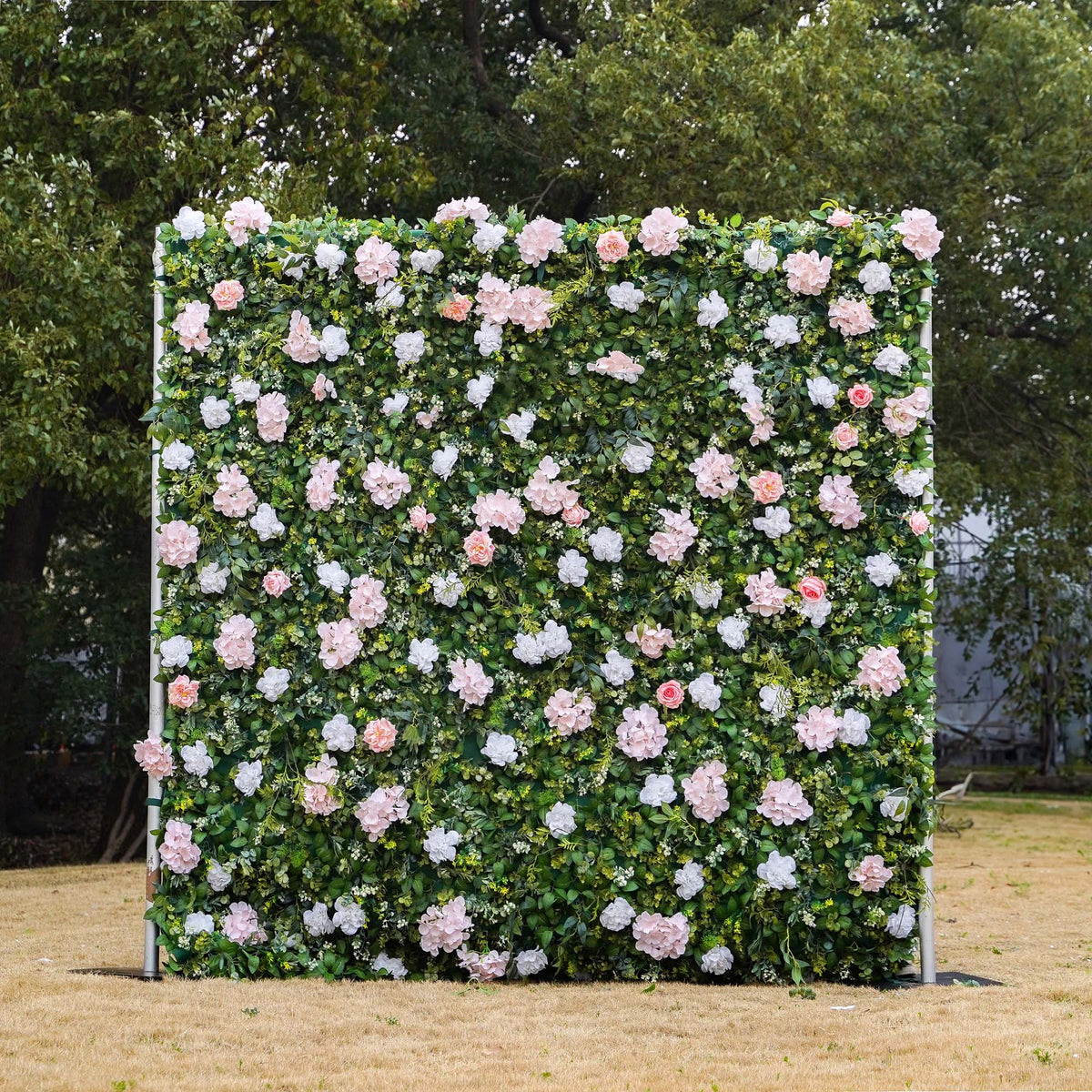 Lin:2D Fabric Artificial rolling up curtain flower wall 8ft x 8ft for weddings and events decoration