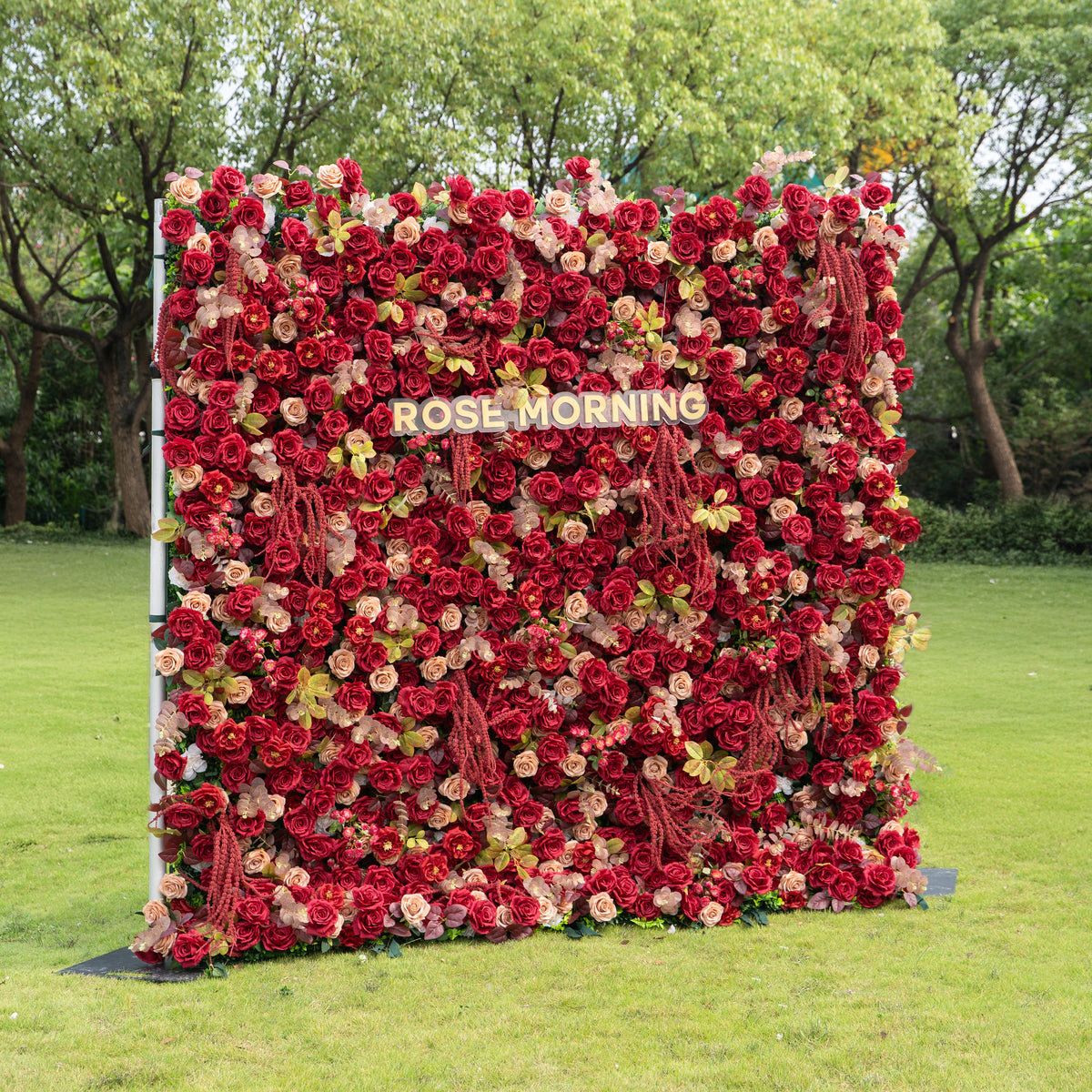 litchi：5D Fabric Artificial zip up curtain flower wall 8ft*8ft (Ready to ship-Only USA)