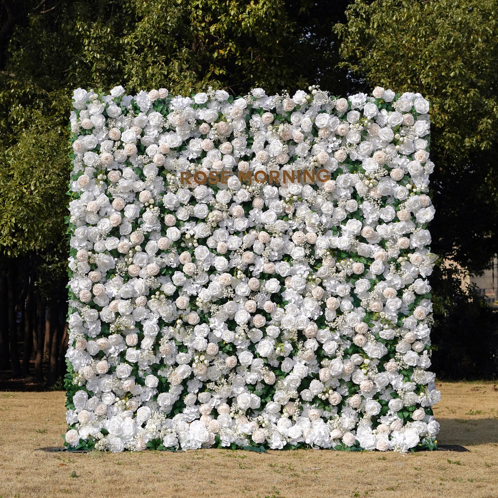 Love：4D Fabric Artificial zip up curtain flower wall 8ft*8ft