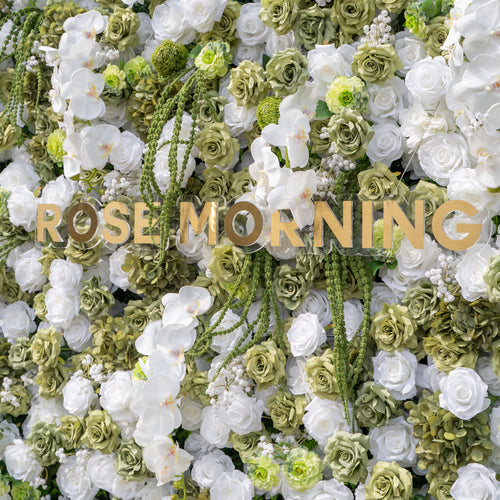 @askmeforaballoon’s Pick ✨ Lumi 5D Sage Green & Cream Floral Wall with Hanging Vines for Dreamy Garden Weddings