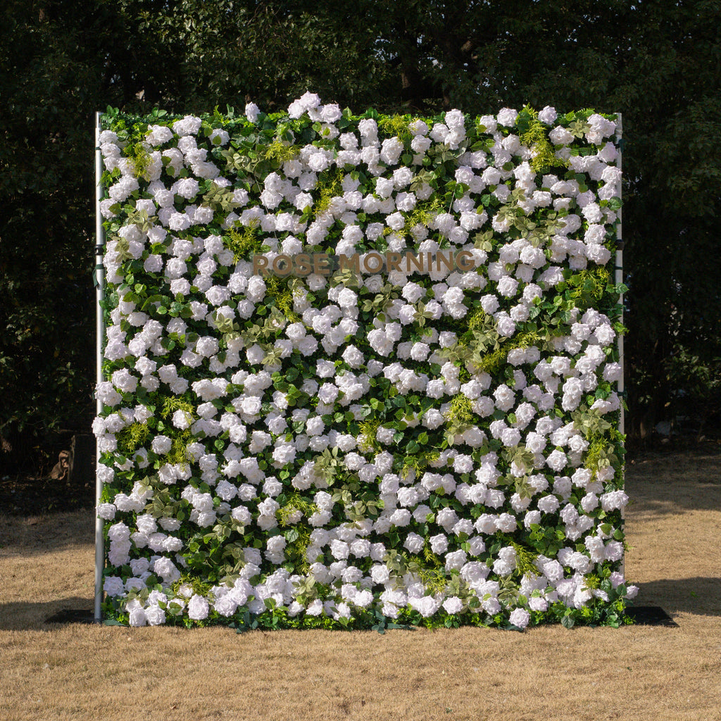 Magica：2026 New Launch-Sun-Activated Color-Changing Rose Flower Wall Backdrop (8×8) — One Wall, Two Looks: White Indoors → Blush Pink in Sunlight