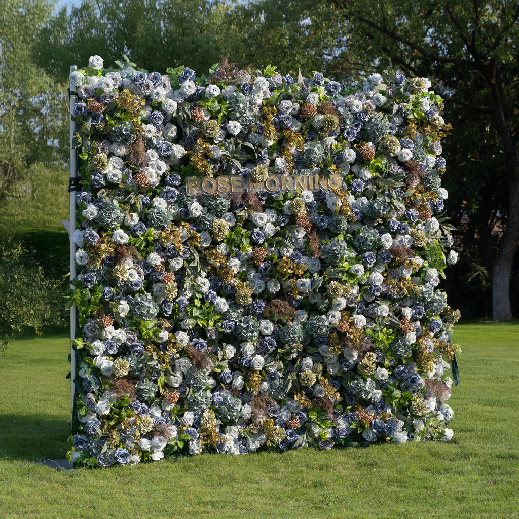 Maturo：5D Fabric Artificial rolling up curtain flower wall(Ready to Ship Only USA)