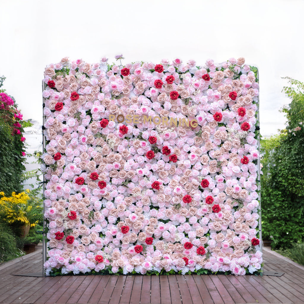 Maylee：5D Fabric Artificial rolling up curtain flower wall