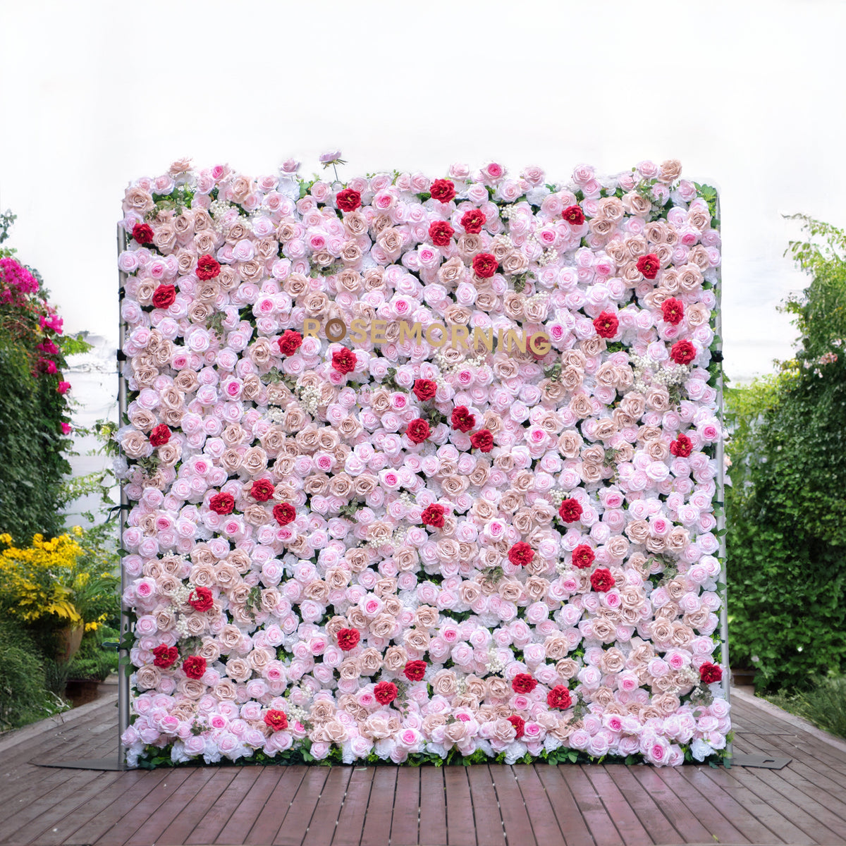 Maylee：5D Fabric Artificial rolling up curtain flower wall