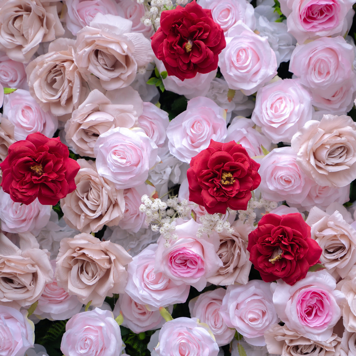 Maylee：5D Fabric Artificial rolling up curtain flower wall