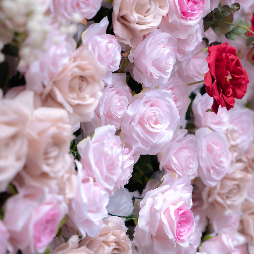 Maylee：5D Fabric Artificial rolling up curtain flower wall