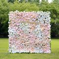 Melina：5D Fabric Artificial rolling up curtain flower wall