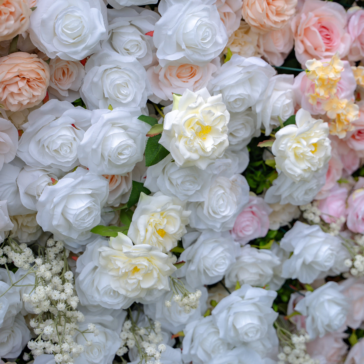 Melina：5D Fabric Artificial rolling up curtain flower wall