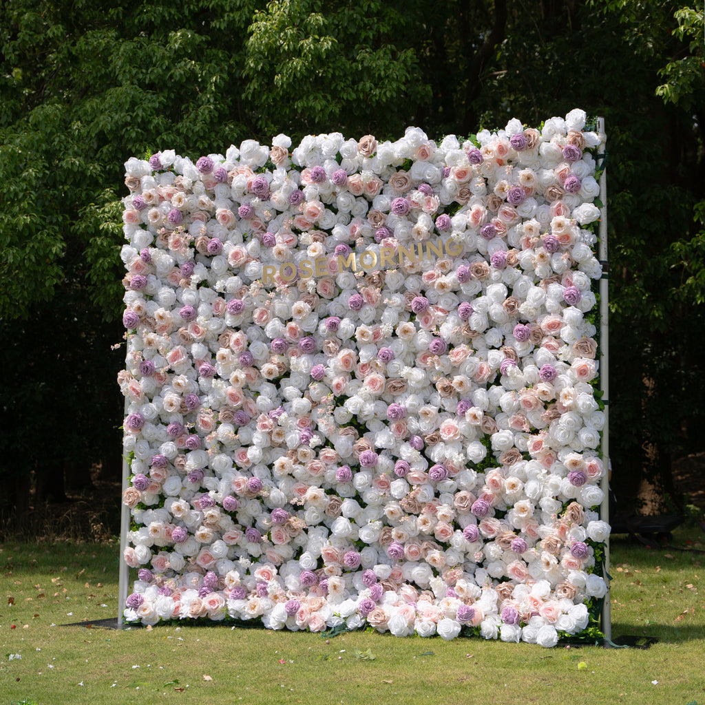 Minnie：4D Fabric Artificial rolling up curtain flower wall