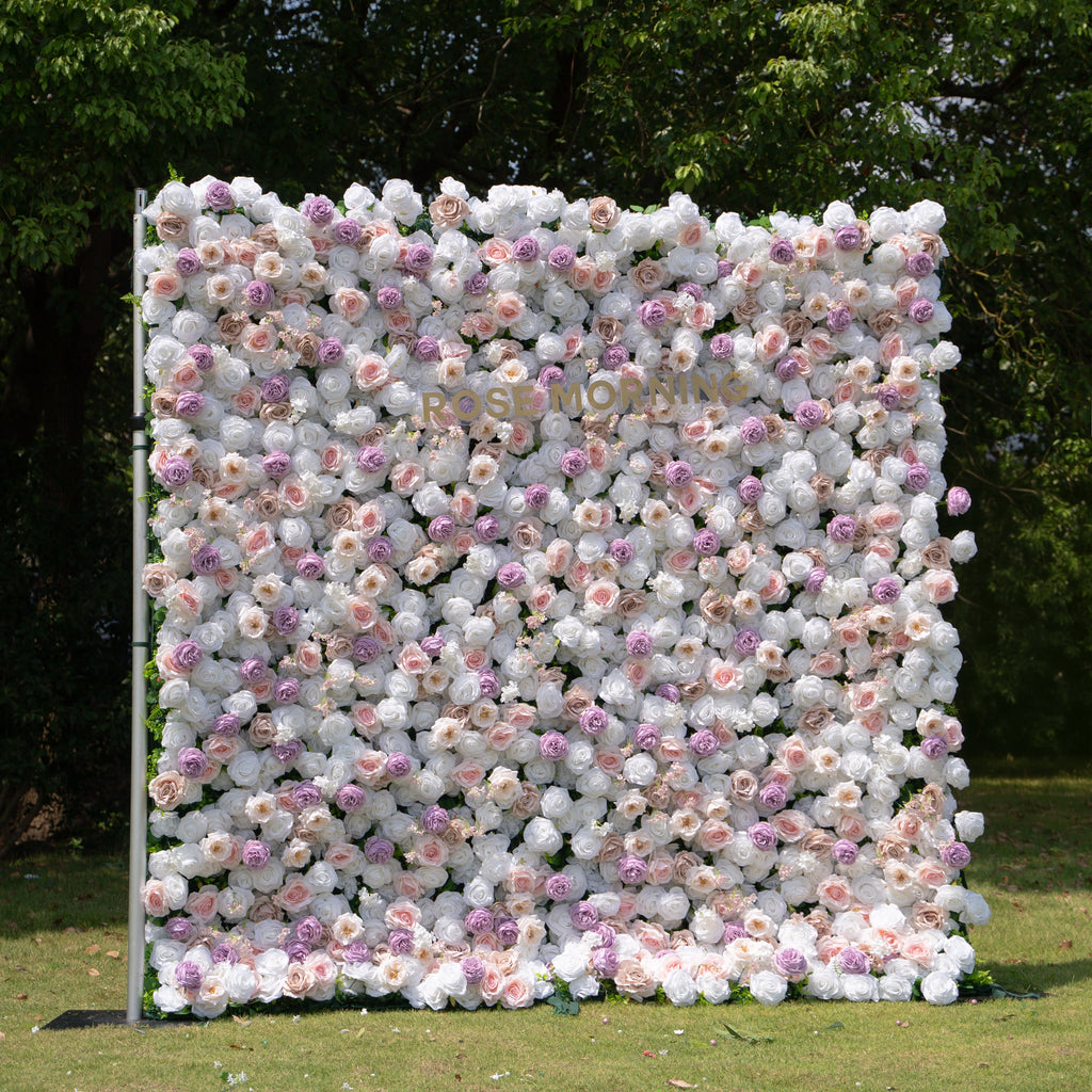 Minnie：4D Fabric Artificial rolling up curtain flower wall