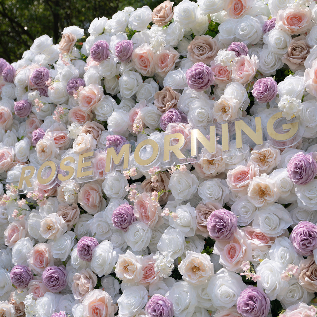 Minnie：4D Fabric Artificial rolling up curtain flower wall