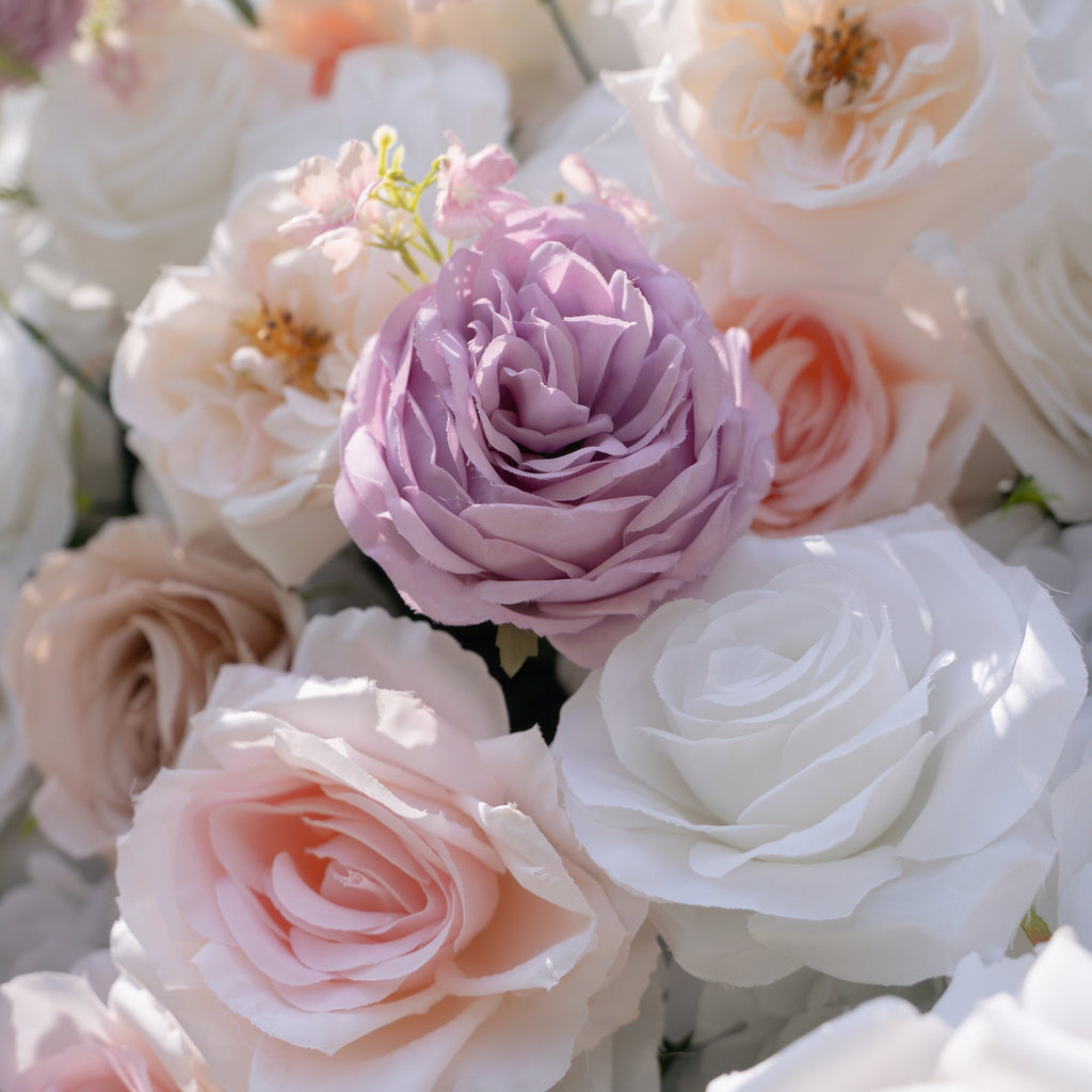 Minnie：4D Fabric Artificial rolling up curtain flower wall