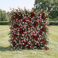 Nadine: 5D Berry & Pastel Pink Silk Floral Wall Roll-Up Fabric Backdrop for Grand Garden Weddings & Events