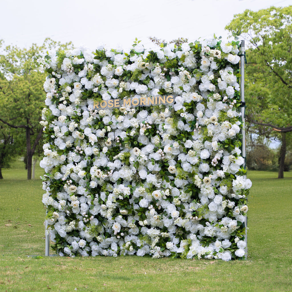Olisa：5D Fabric Artificial rolling up curtain flower wall