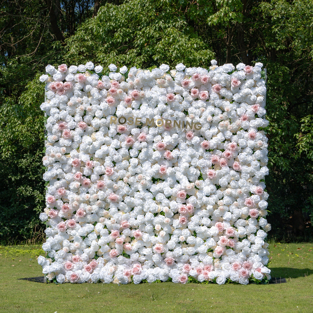 Paisley：5D Fabric Artificial rolling up curtain flower wall